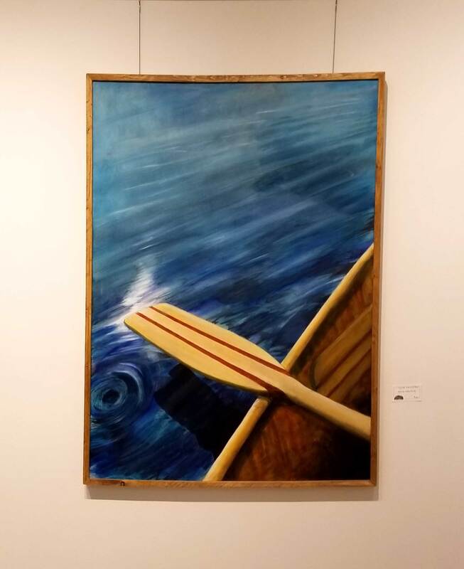 painting of paddle and water